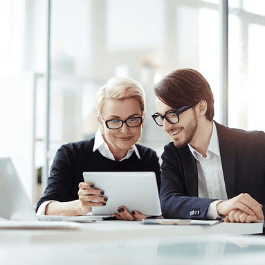 Business consultants working